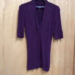 Dark purple top with accent jewels